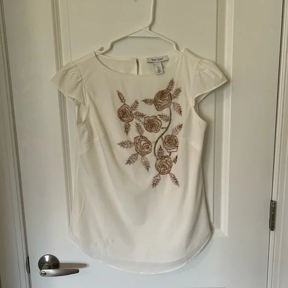 White House Black Market Beaded Blouse - Picture 1 of 7